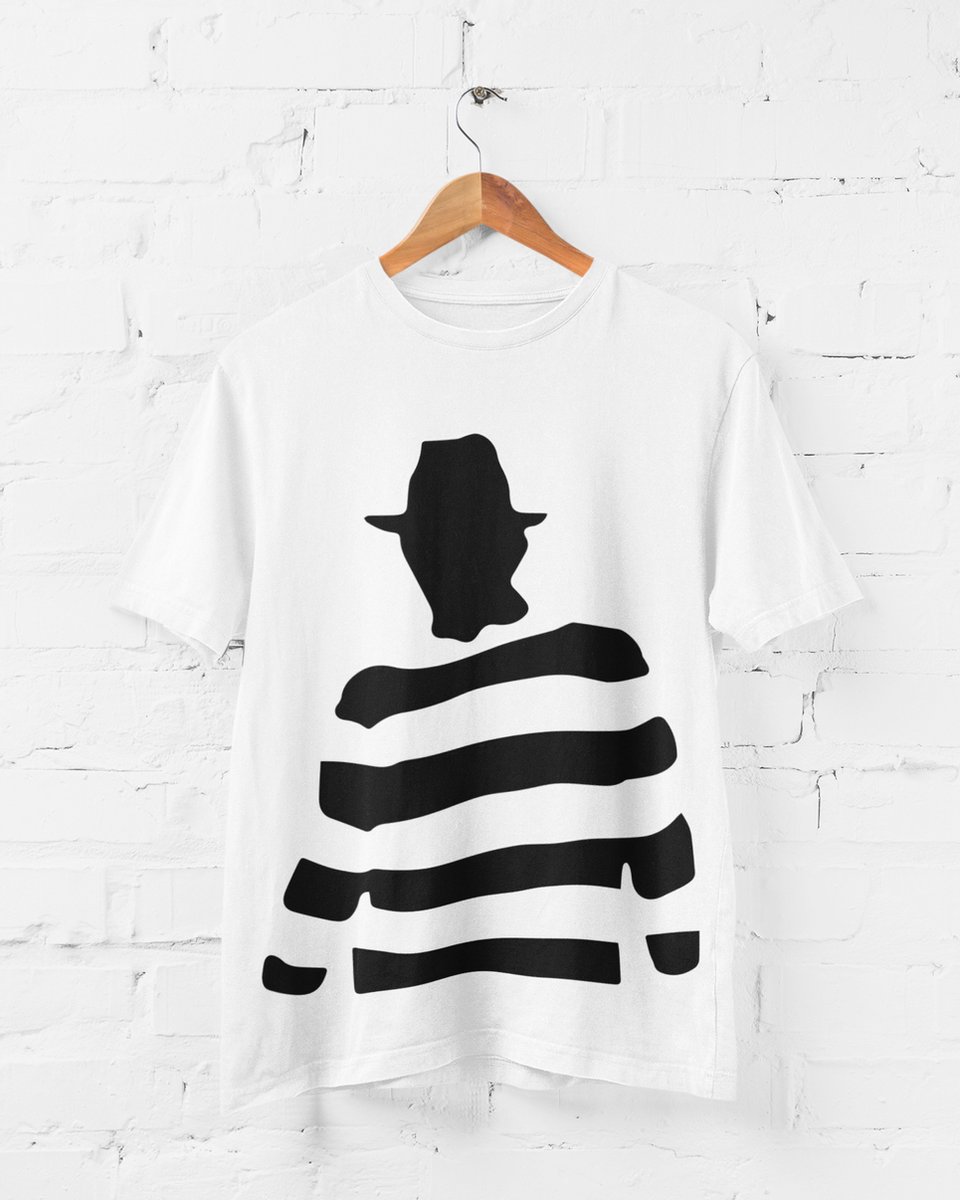 Feel Free Design | Halloween T-Shirt |Freddy Krueger T-shirt| 100% Organisch Katoen | Wit| Maat S